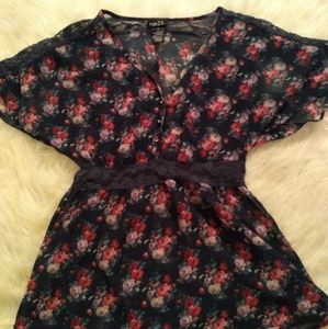 Floral see through shirt